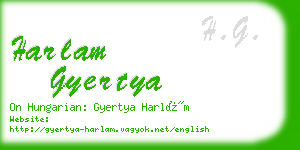 harlam gyertya business card